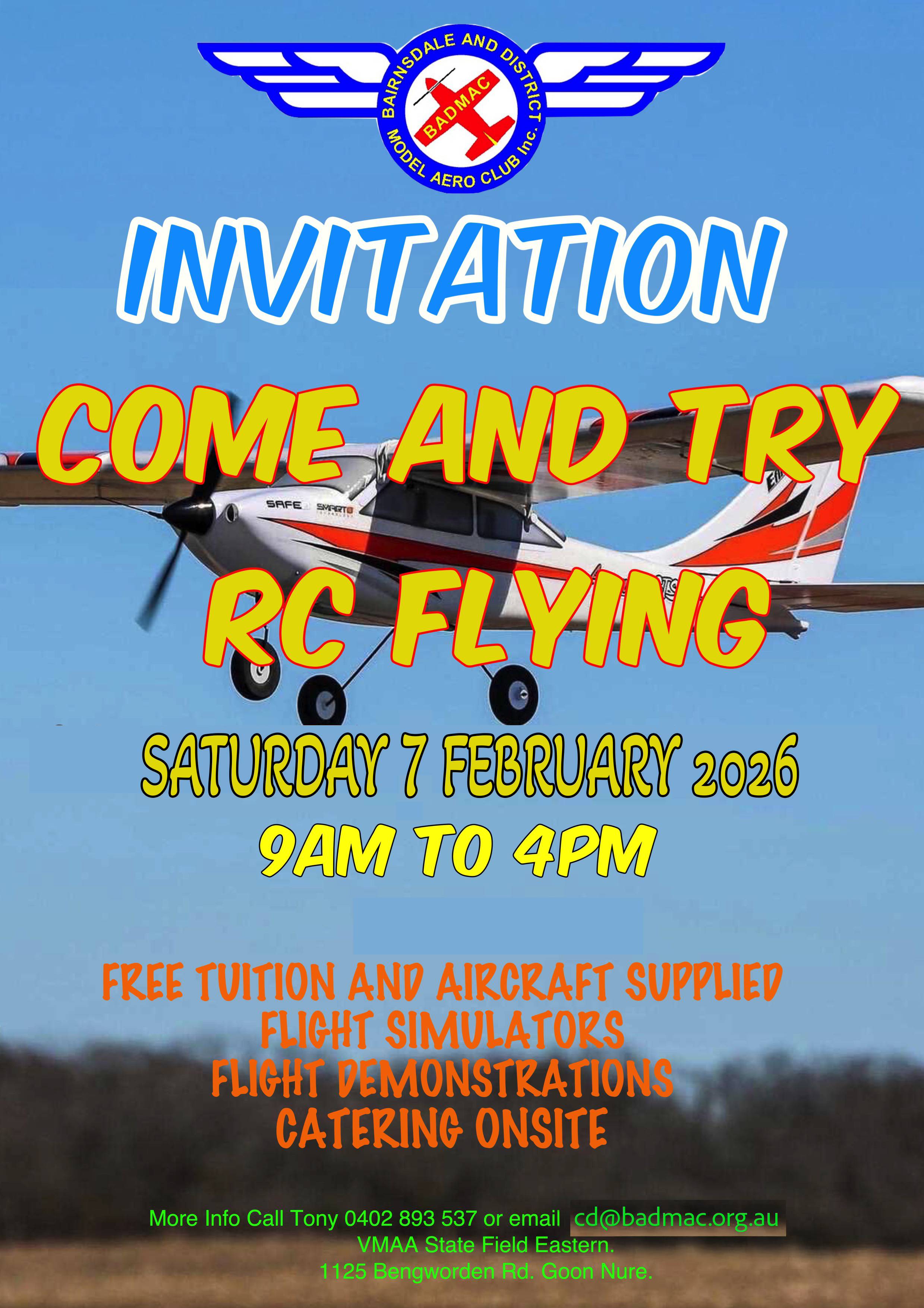 Come and Try  RC Model Aircraft Flying            Saturday February 7th 2026